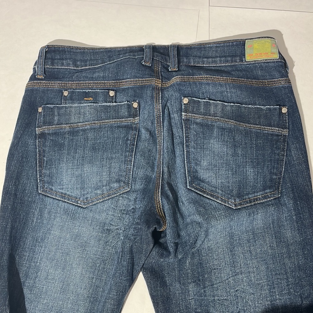 Department of Peace standard denim jeans sz 12 medium wash long inseam bootcut - Picture 8 of 9